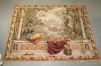 French Goblys machine woven tapestry of castle scene