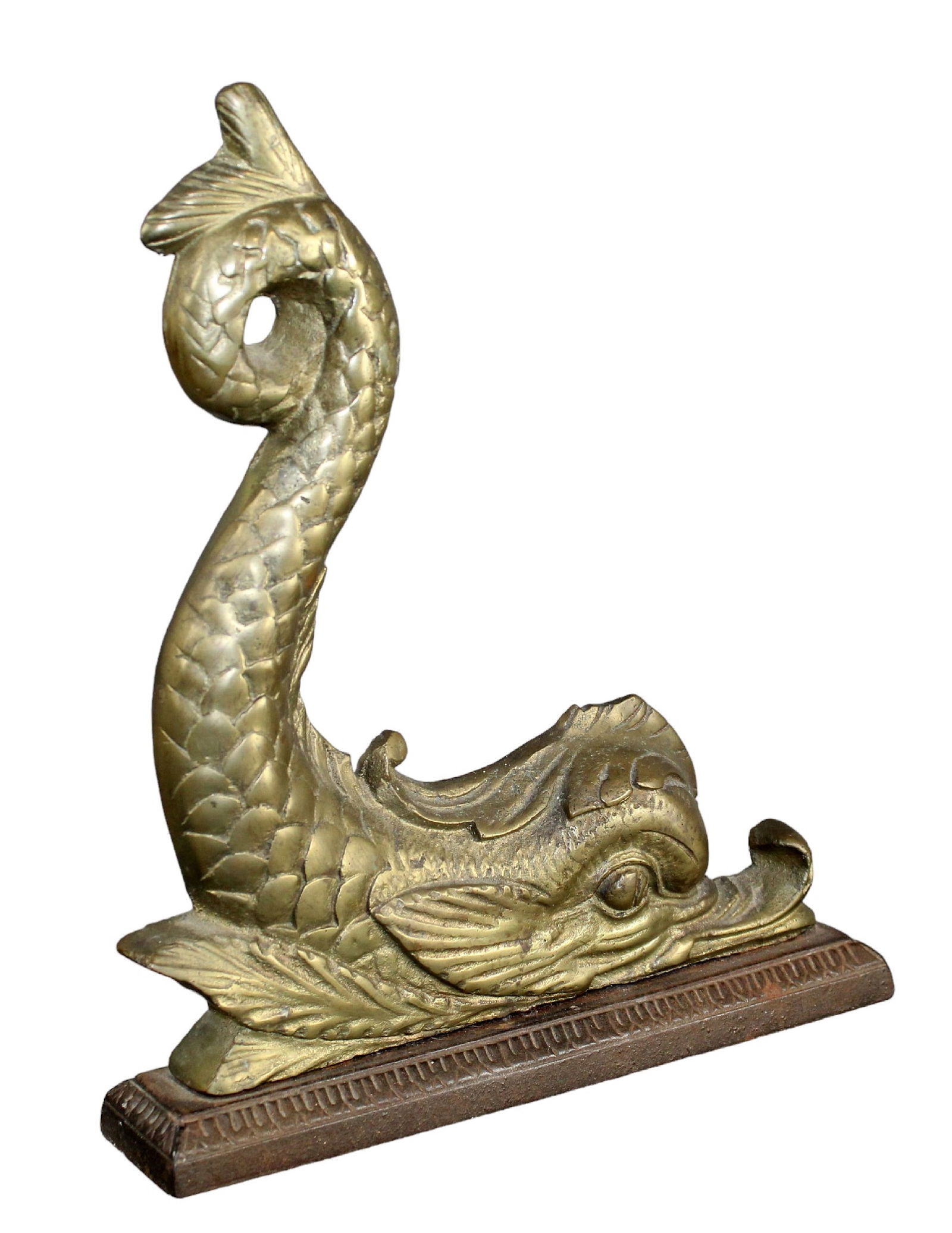 French gilt metal mythological dolphin door stop (1 of 9)