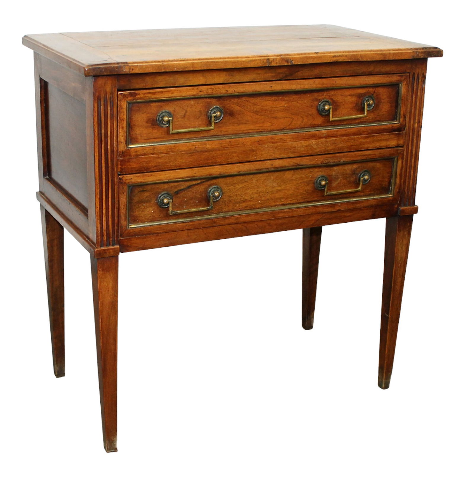 French Louis XVI 2 drawer commode sauteuse (1 of 10)