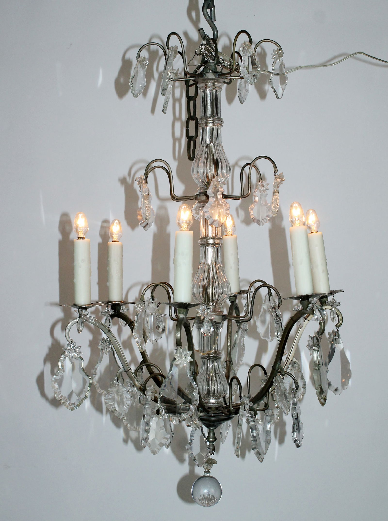 French 6-arm crystal chandelier (1 of 10)