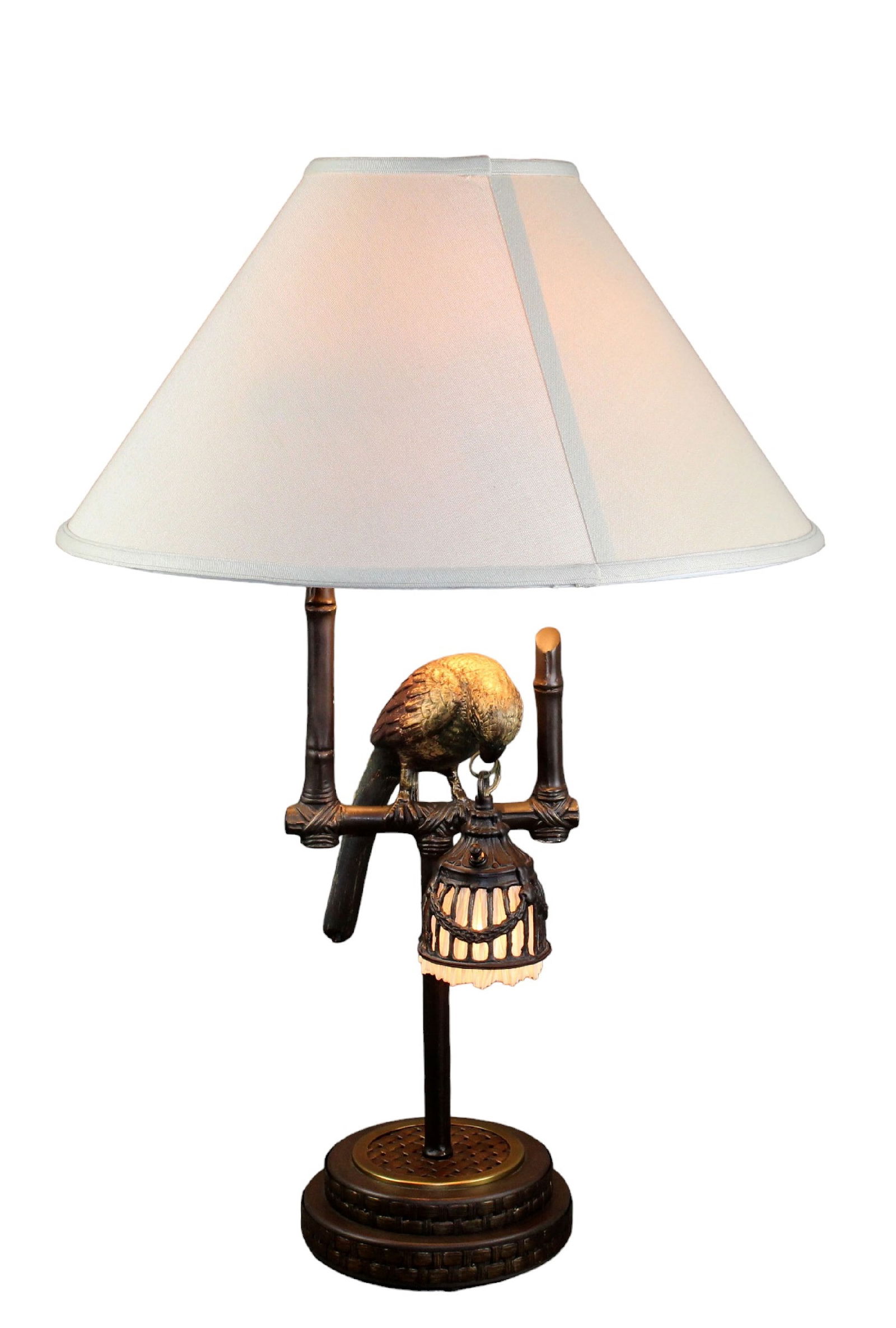 Frederick Cooper table lamp with parakeet in bronze (1 of 16)