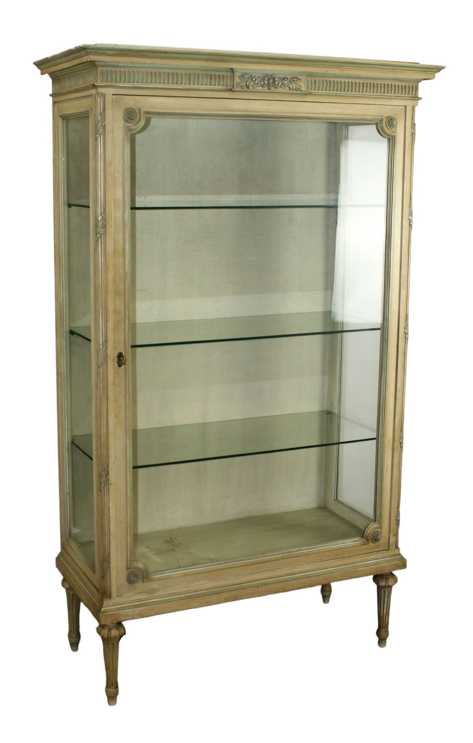 French Louis XVI style display cabinet with painted finish (1 of 13)