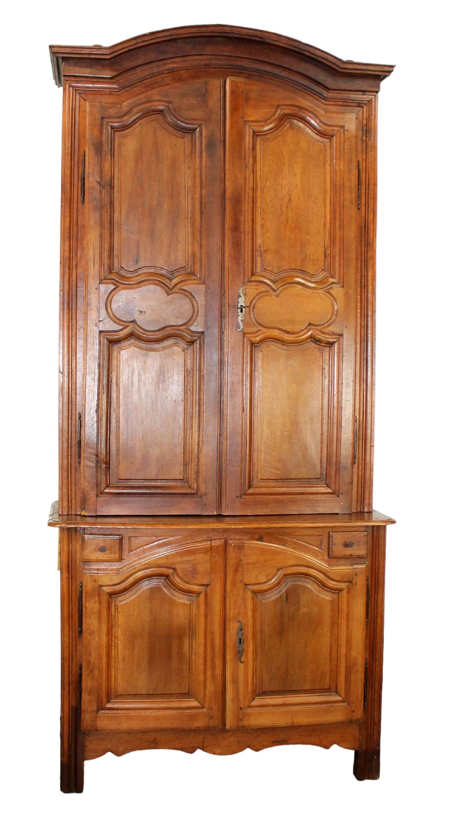 French Provincial buffet deux corps in walnut (1 of 7)