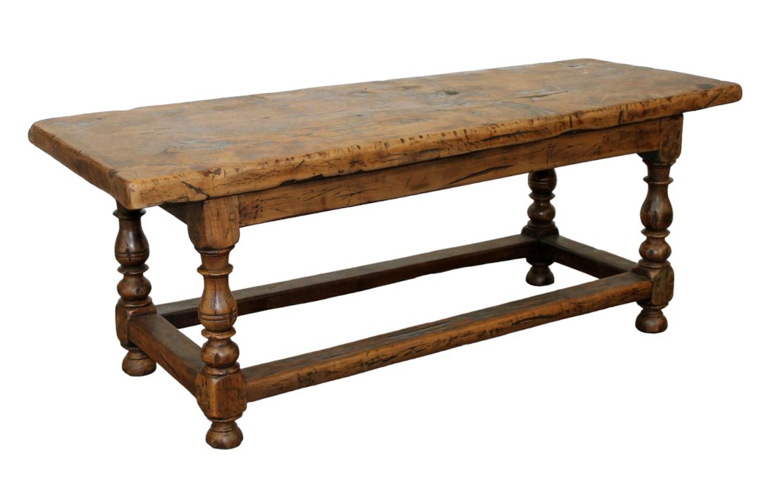 French 18th century coffee table in oak (1 of 6)