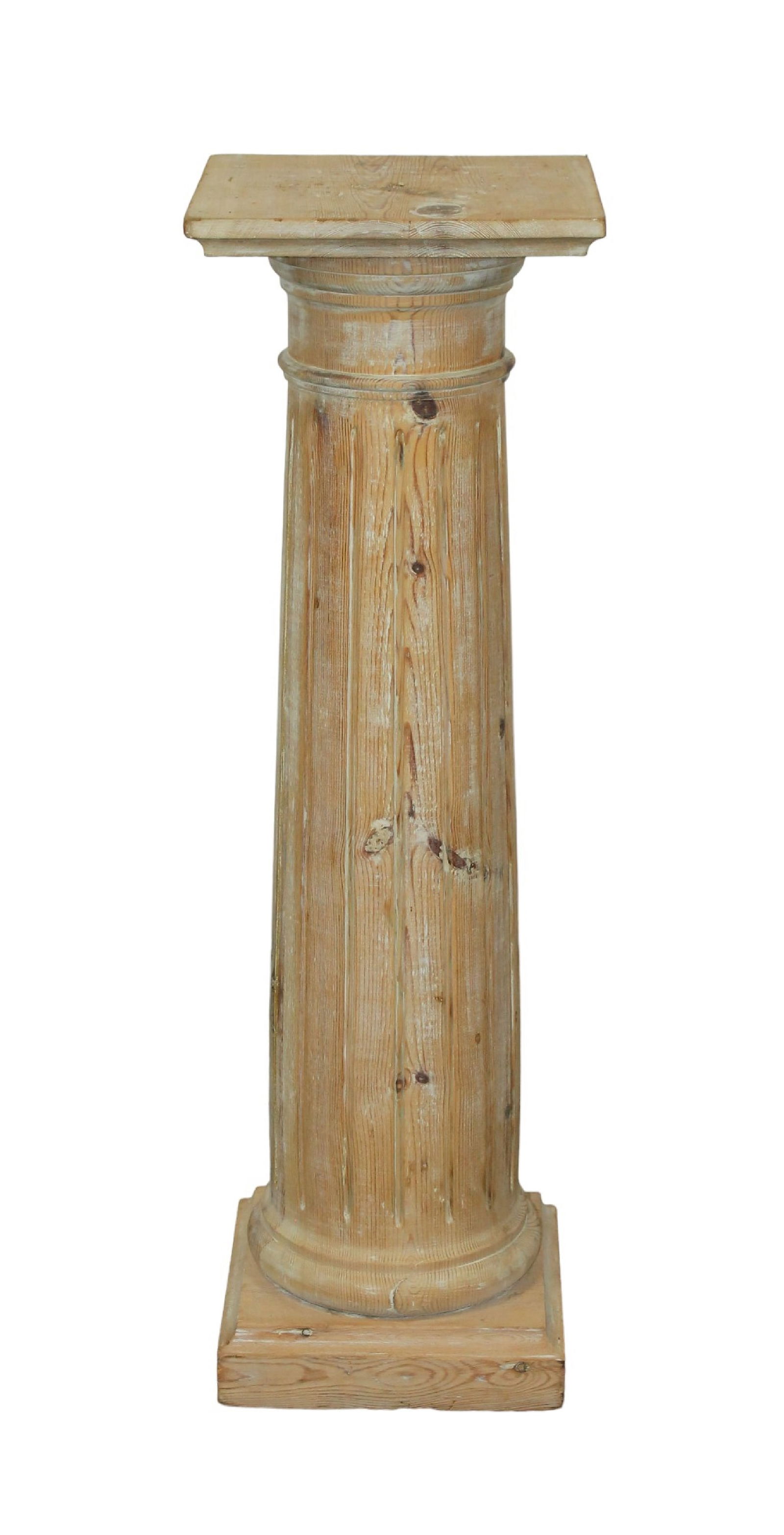 French classical fluted pedestal in bleached pine (1 of 8)