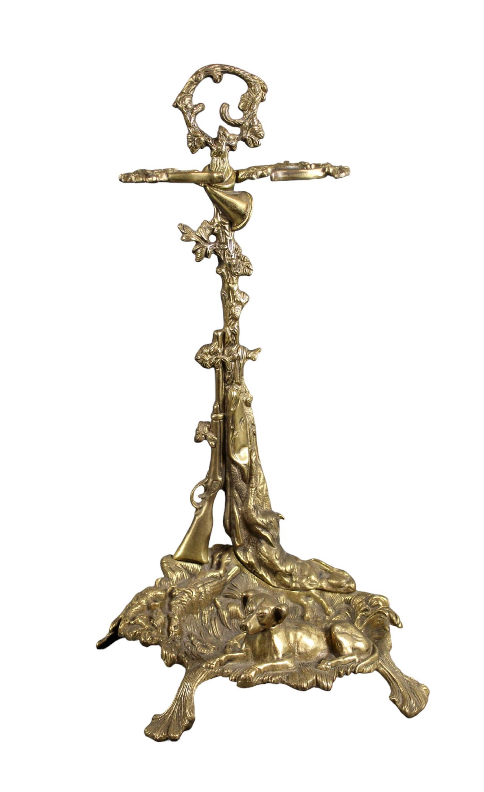 French polished bronze hunt motif umbrella stand (1 of 12)