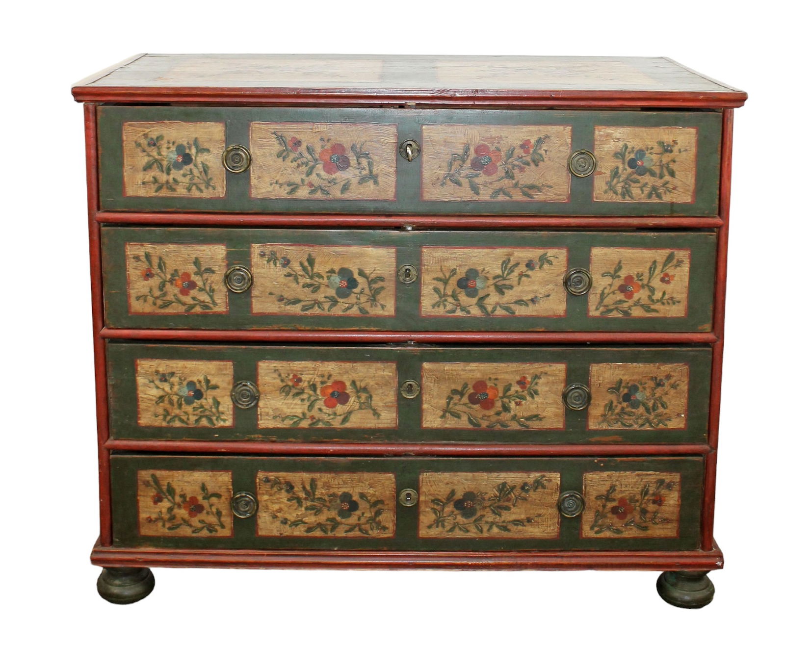 Danish painted pine 4 drawer commode (1 of 12)