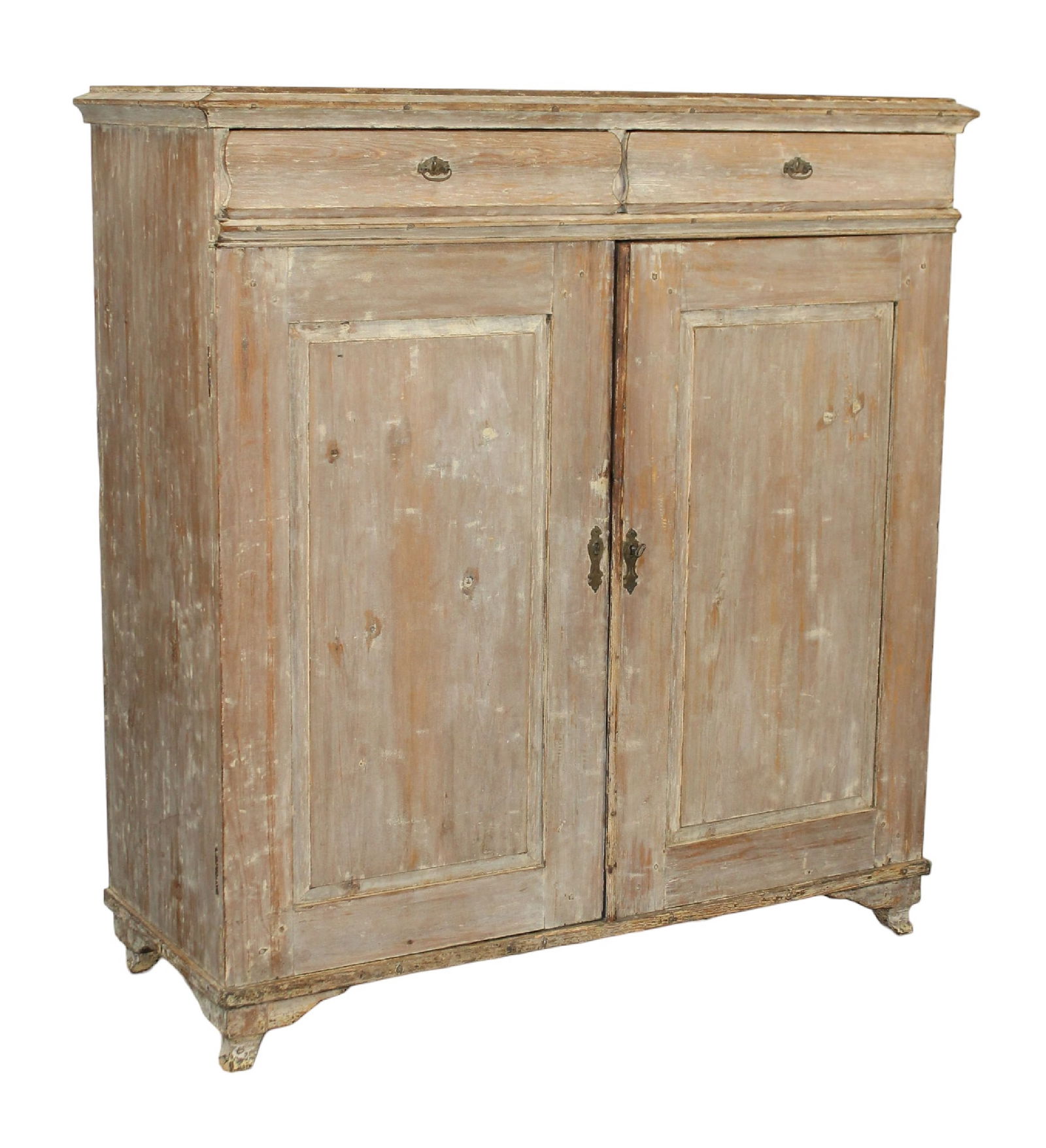 Swedish 19th C. scraped pine 2 door cabinet (1 of 11)
