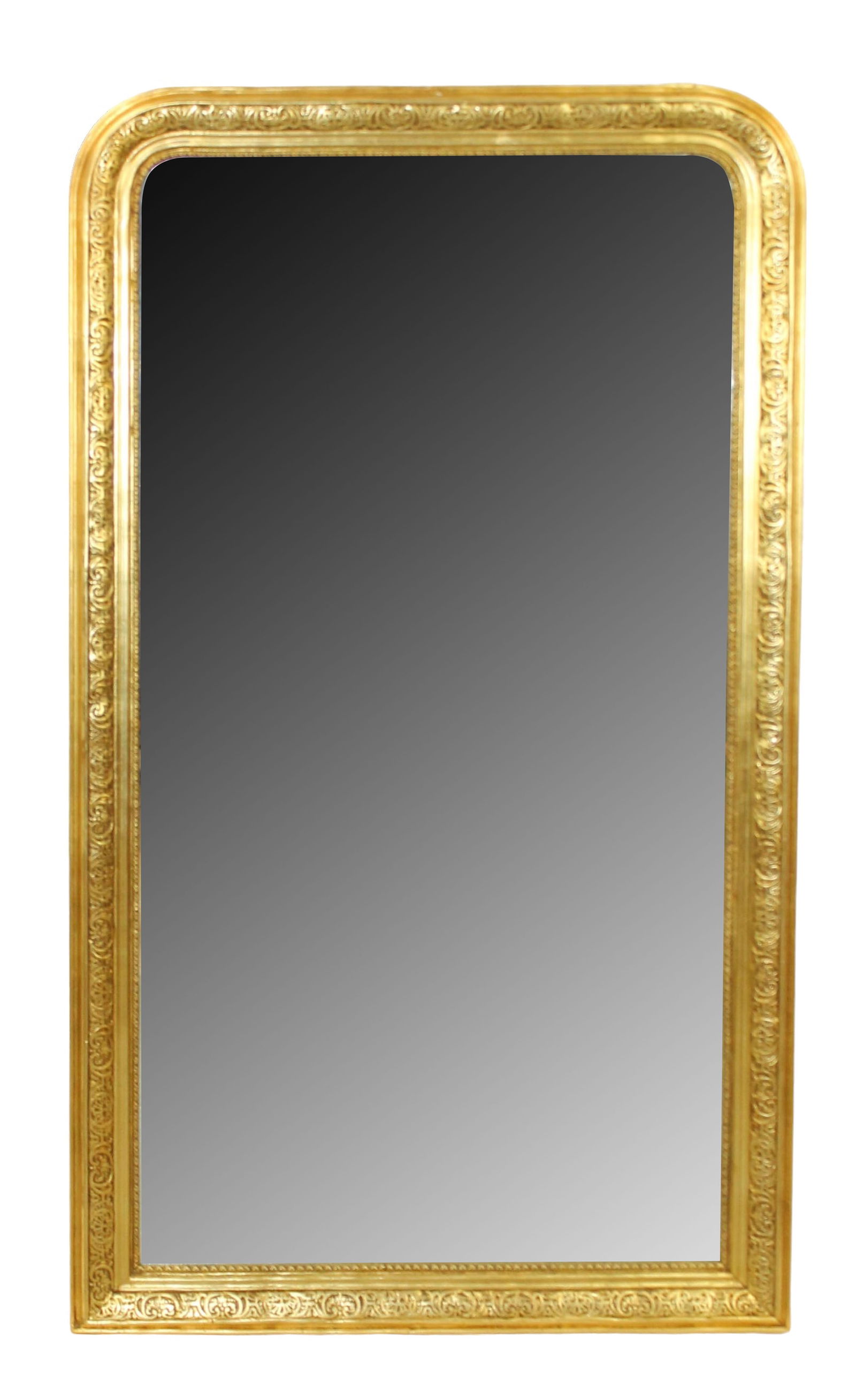 Large French Louis Philippe gold leaf mirror with raised decorated border (1 of 8)