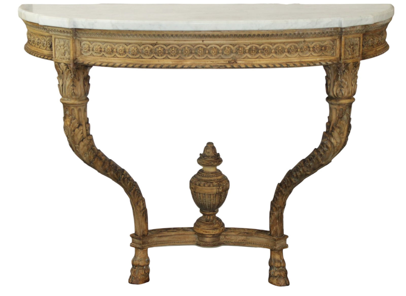 French Louis XVI wall mount console table with marble top (1 of 11)