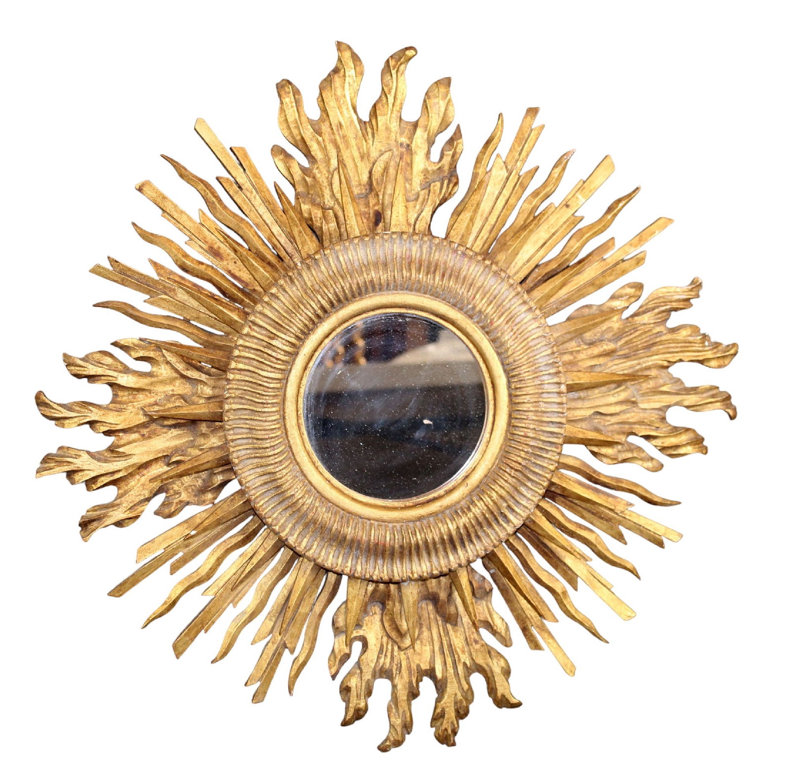 French gilt wood sunburst mirror (1 of 10)