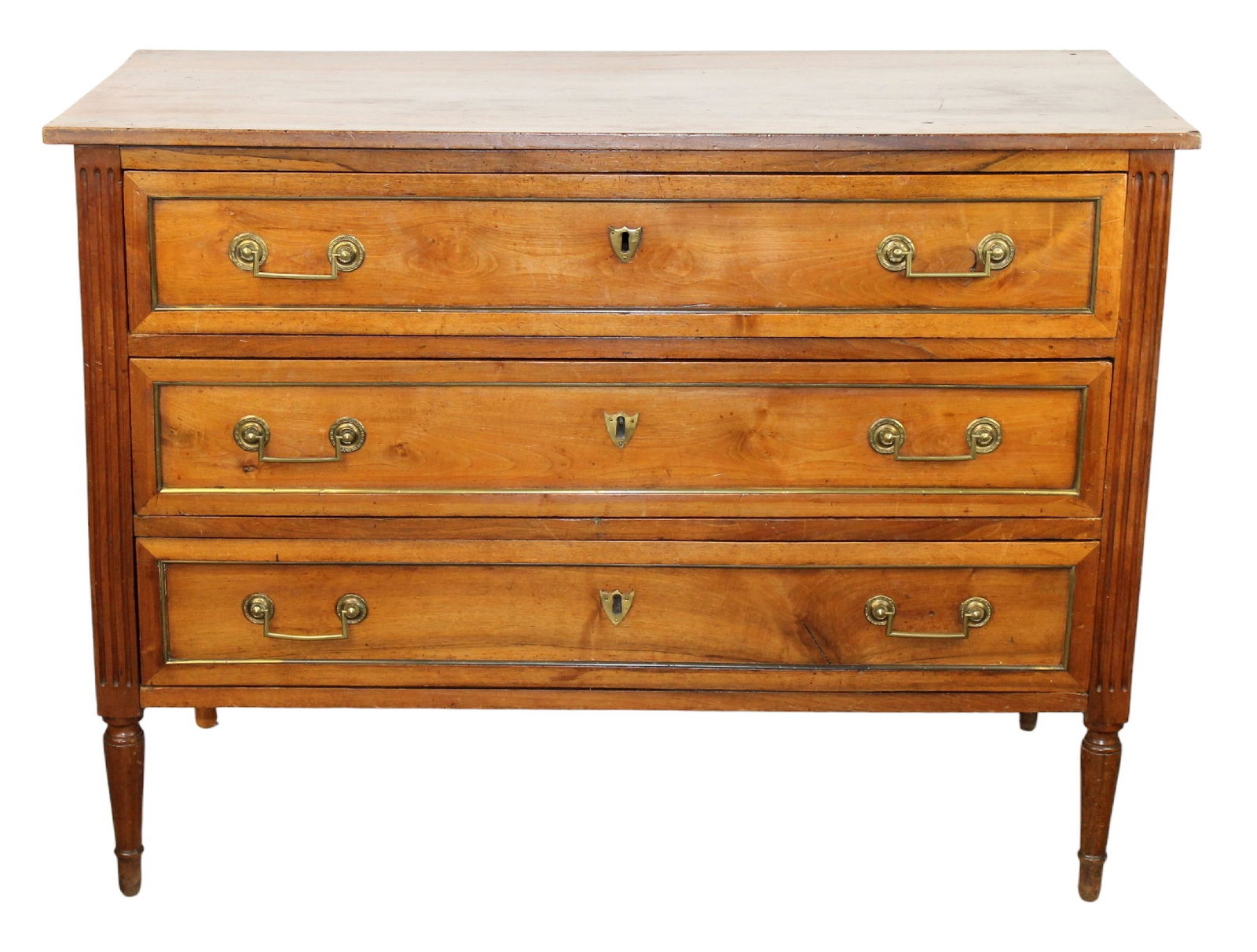 French Louis XVI style commode on legs in walnut (1 of 9)