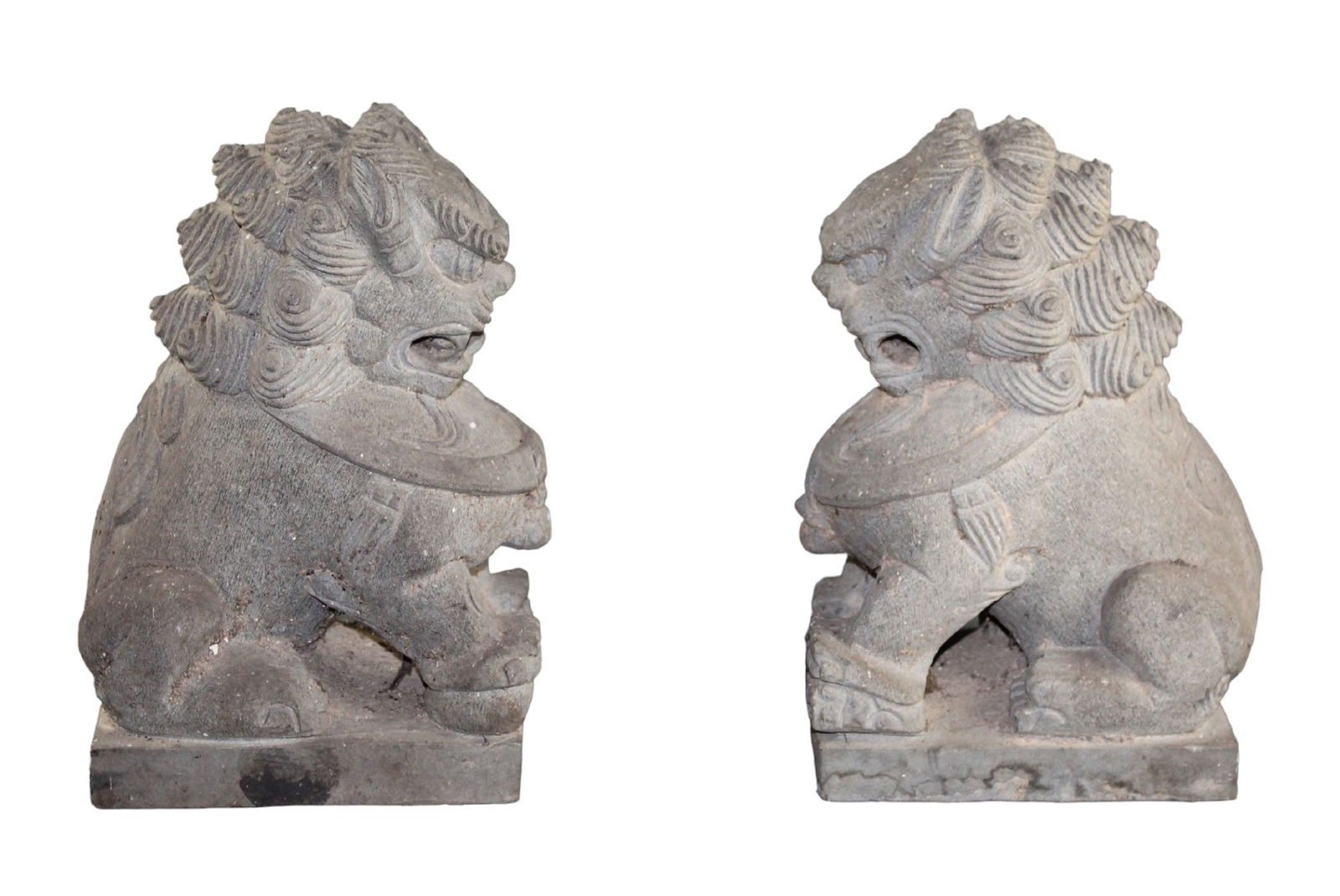Pair of Chinese stone foo dogs (1 of 9)