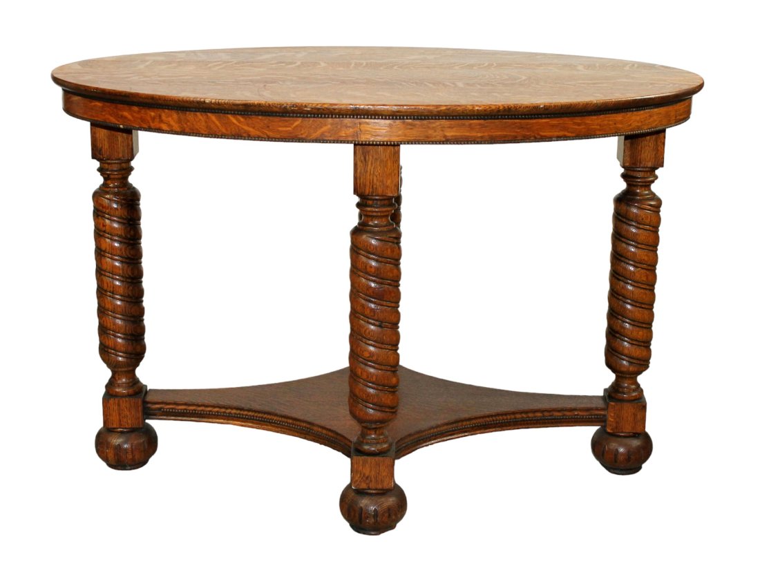 American oval center table in oak on barley twist legs (1 of 6)