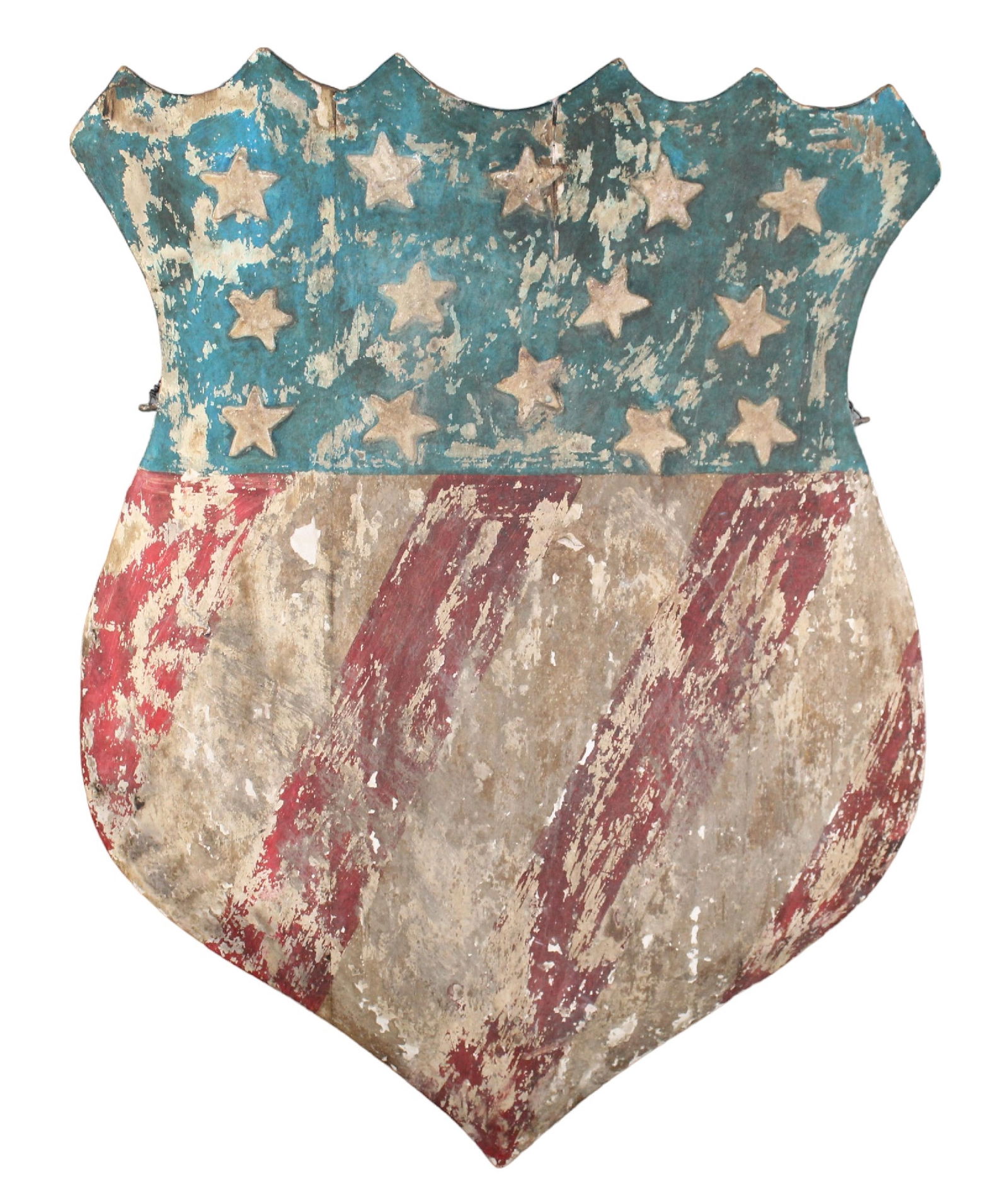 Large shield form panel painted like American flag (1 of 7)
