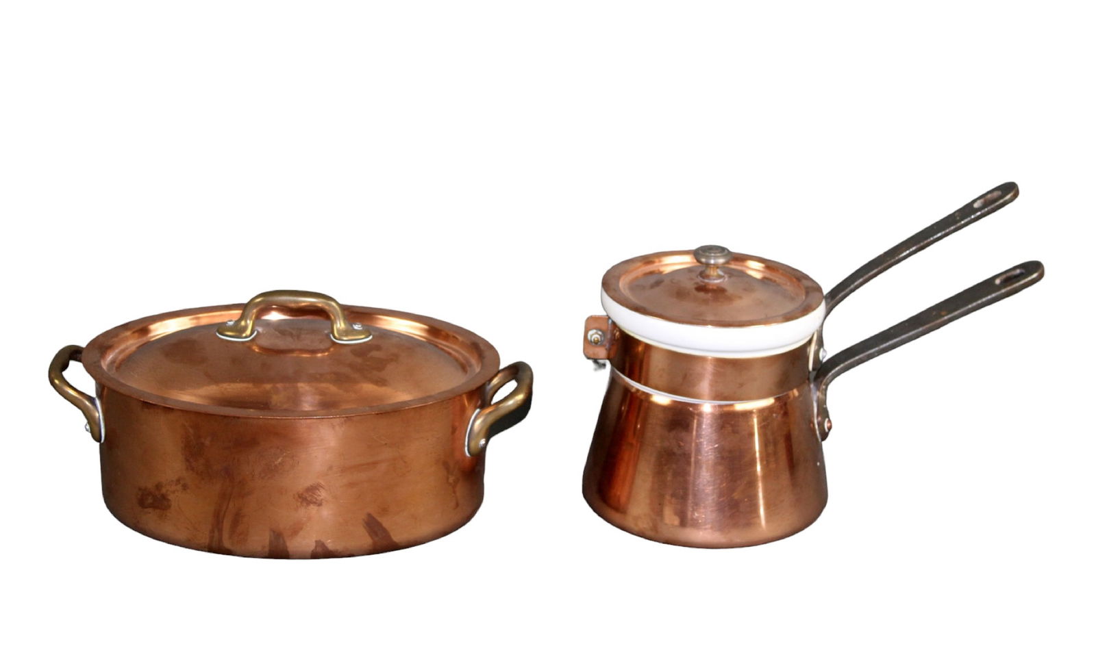 Copper oval lidded pot and double boiler (1 of 9)