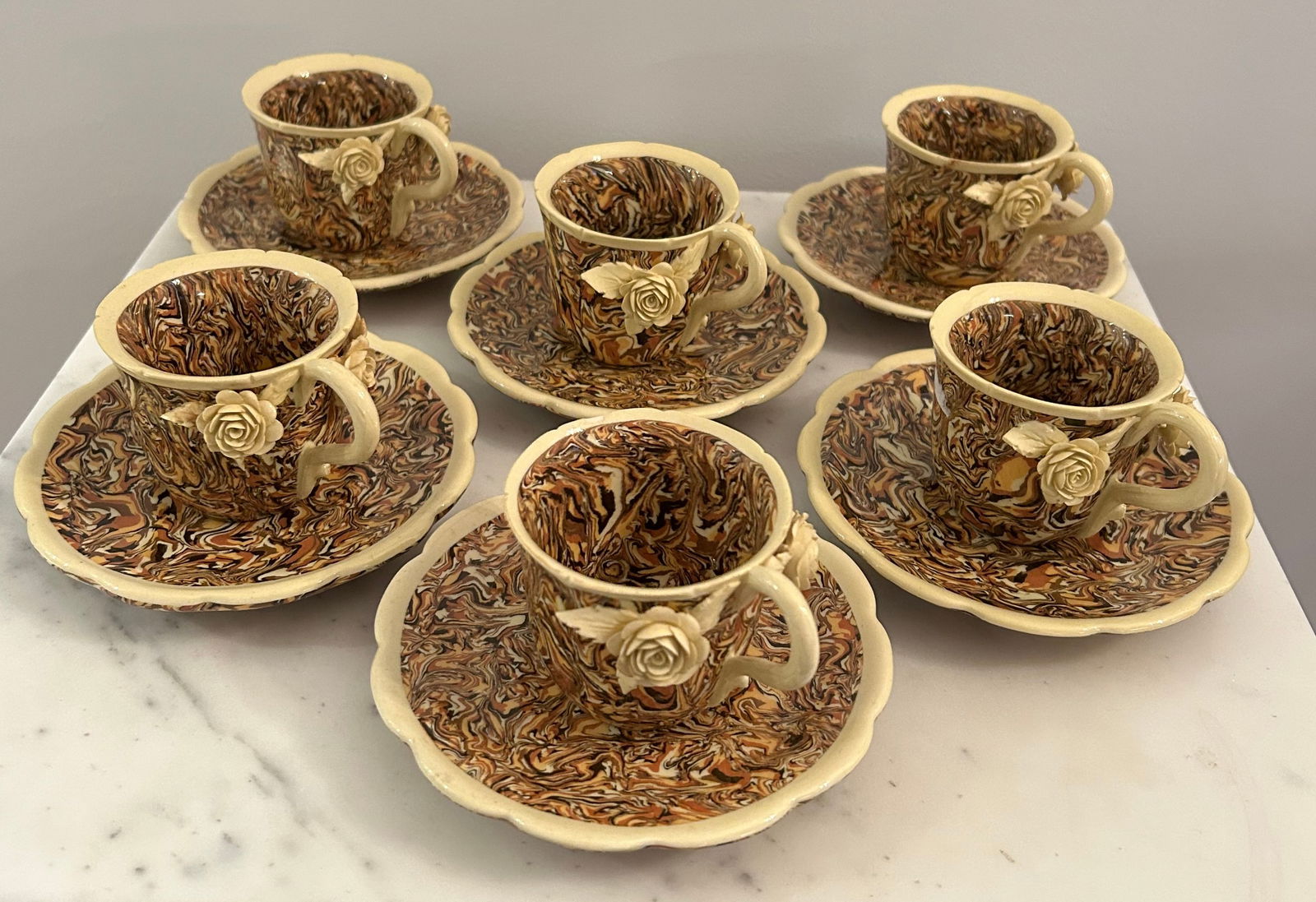 Atelier Bernard Aptware set of 6 cups & 10 saucers (1 of 12)