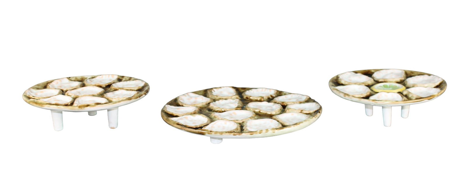 French Majolica 3 tier oyster plates (1 of 10)