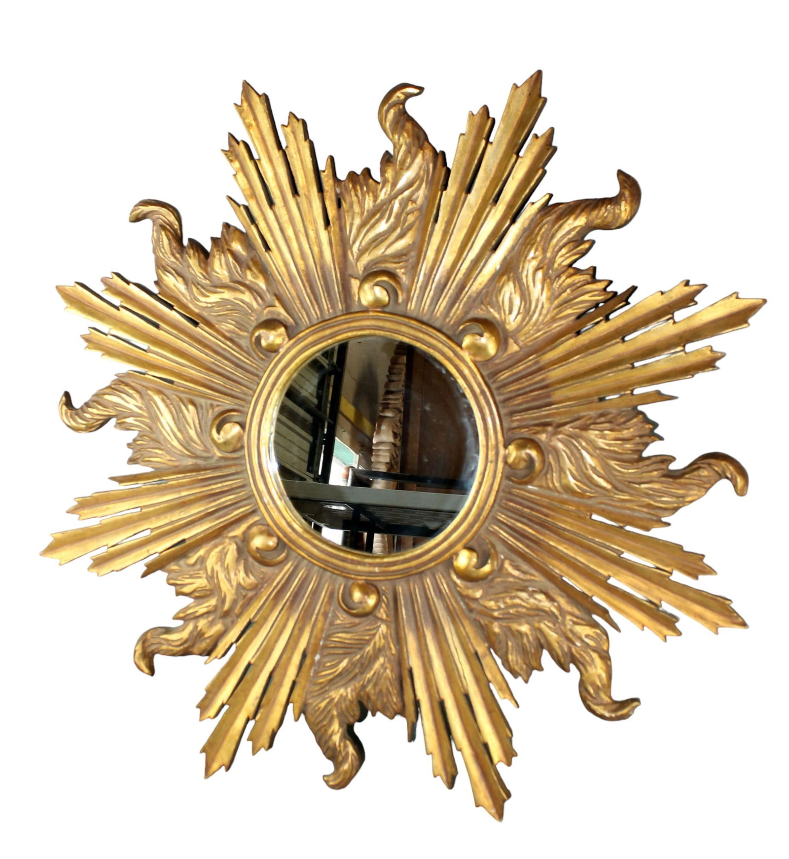 French gilt wood sunburst mirror (1 of 9)