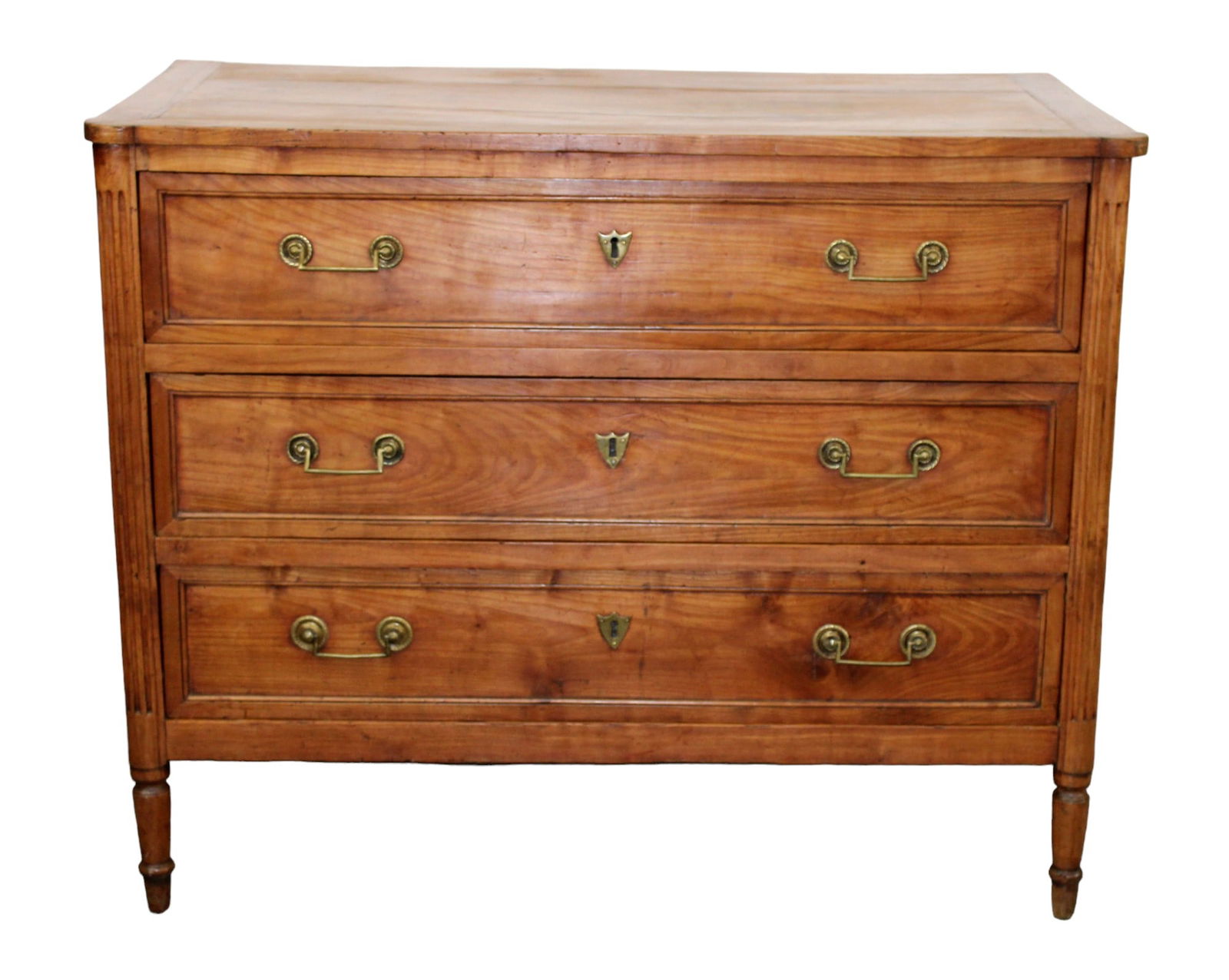 French Louis XVI 3 drawer commode in walnut (1 of 10)