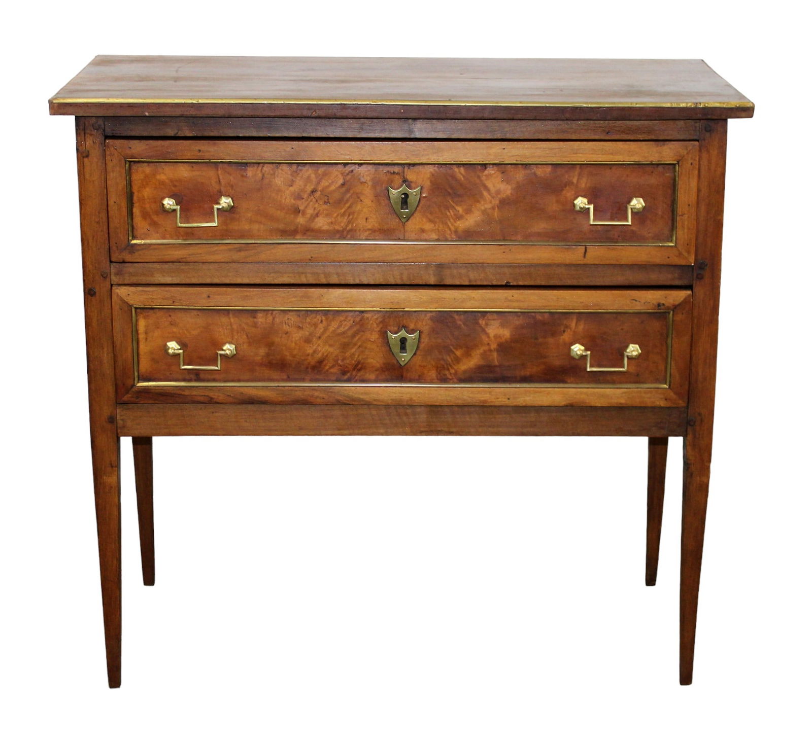 French Louis XVI 2 drawer commode sauteuse (1 of 10)