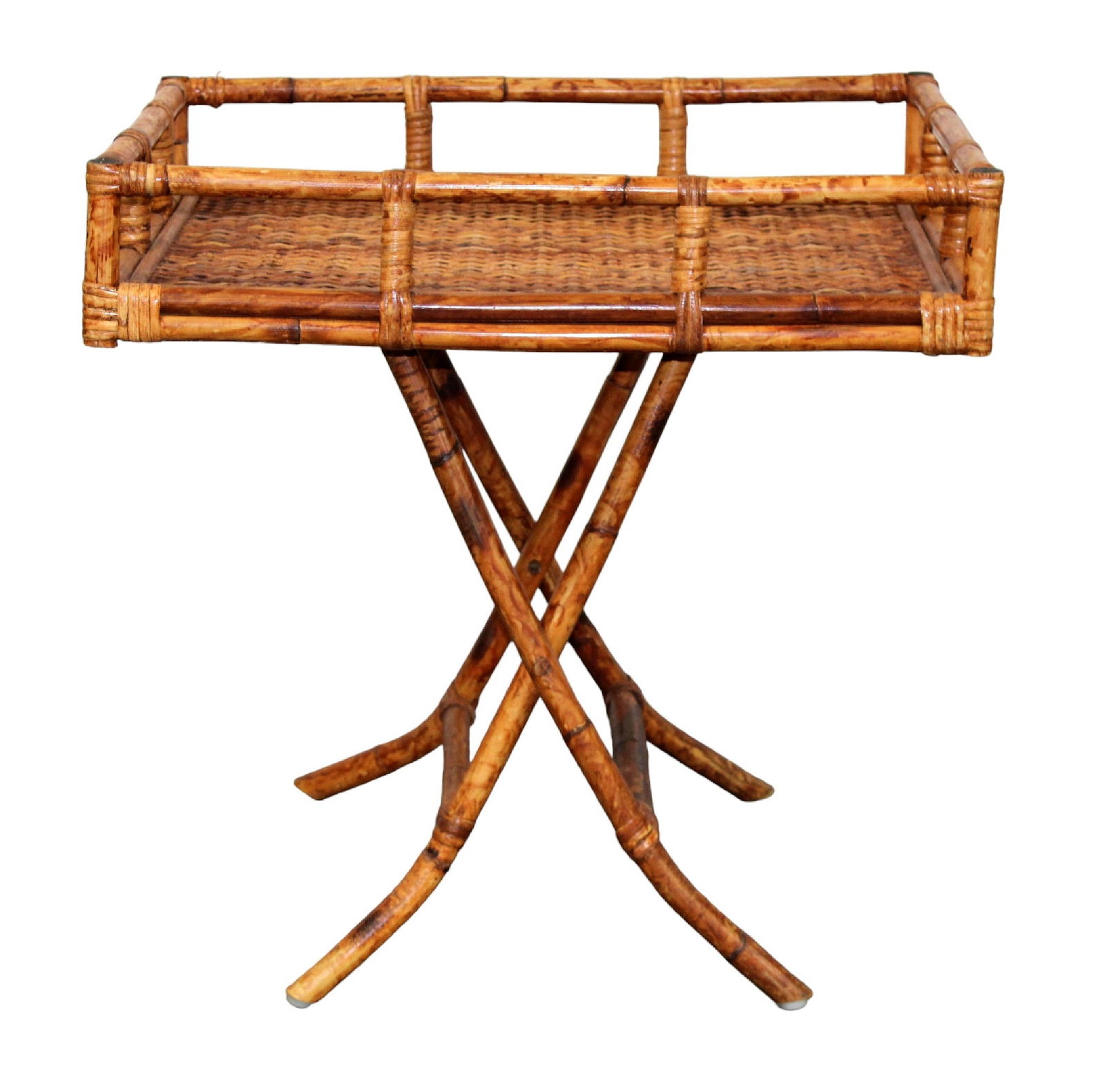 Burnt bamboo folding tray table (1 of 7)