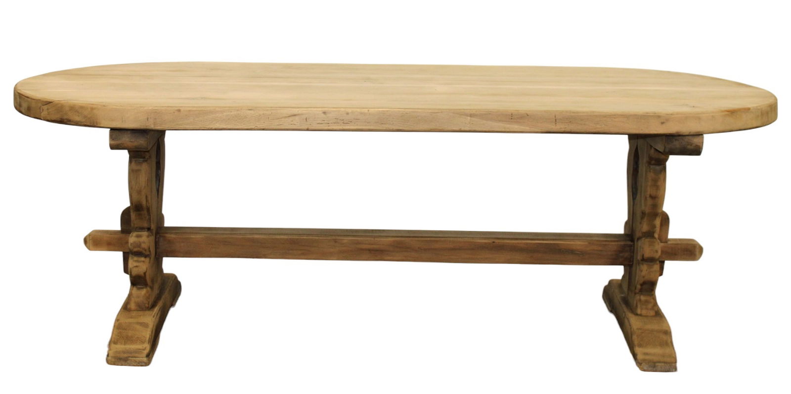 French oval trestle table table in natural oak (1 of 12)