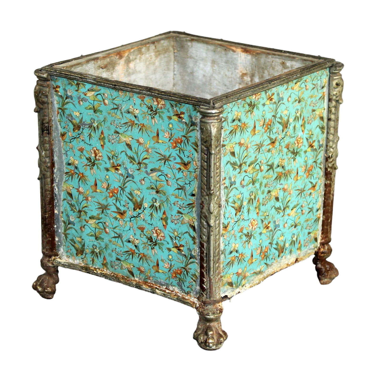 French ormolu mounted tole peinte square jardiniere planter box (1 of 9)
