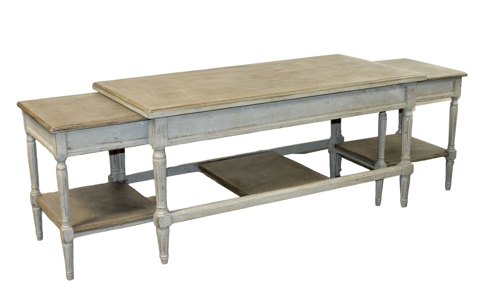 French Louis XVI style coffee table with 2 nesting side tables (1 of 6)