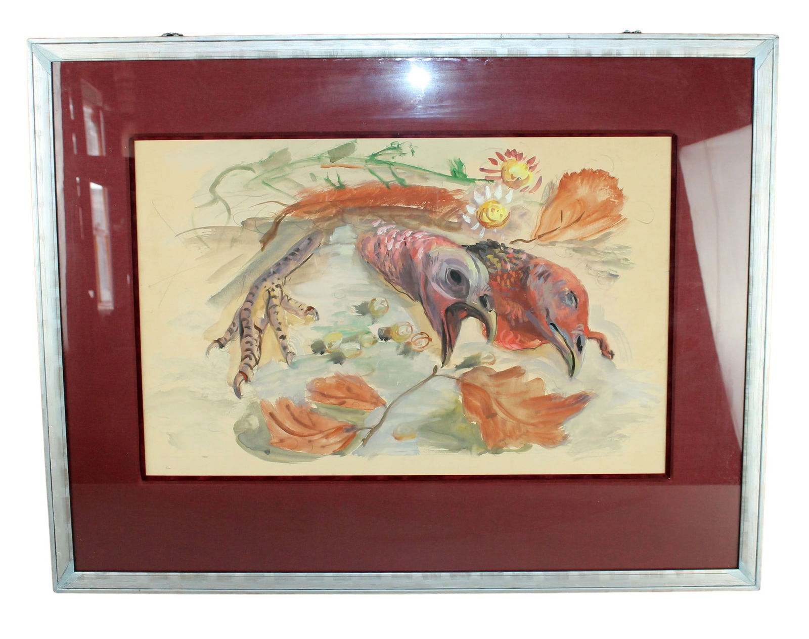 Louis Bosa (1905-1981) gouache on paper painting landscape with trees (1 of 7)