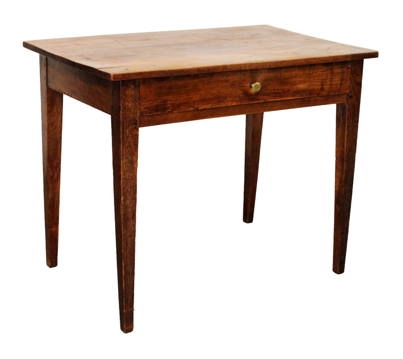 French Directoire side table in walnut on tapered legs (1 of 9)