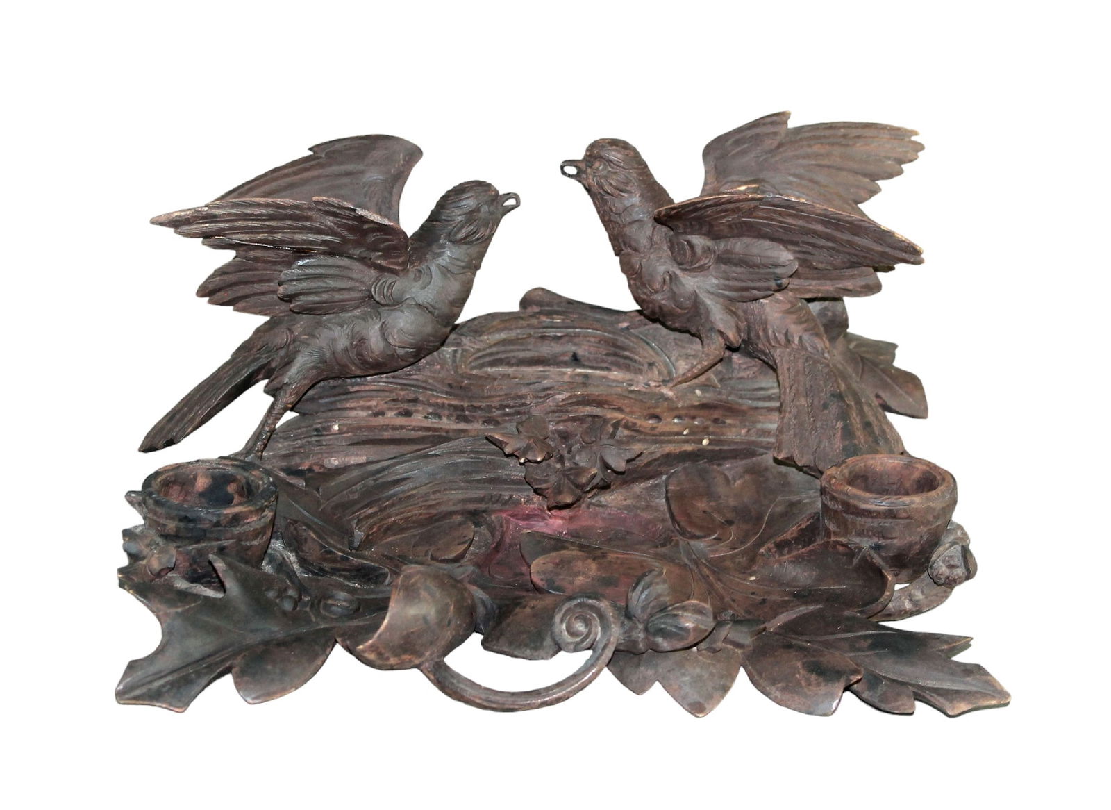 Black Forest carving with lovebirds and nest (1 of 13)