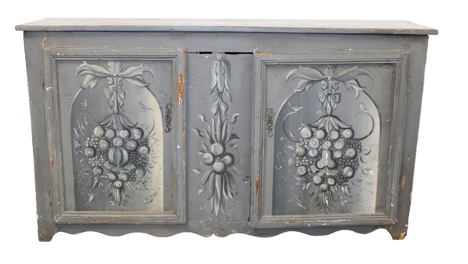 German sideboard with painted trompe l'oeil panels (1 of 13)