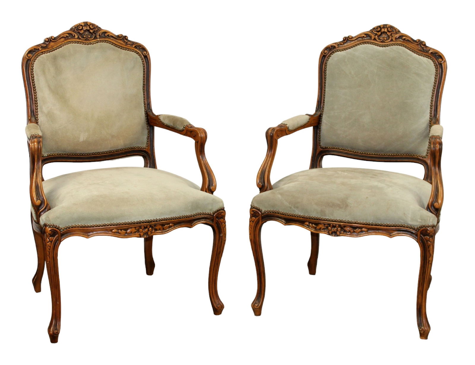 Pair of Italian Chateau d'Ax Louis XV style armchairs (1 of 7)