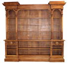 HUGE French chateau bookcase in walnut