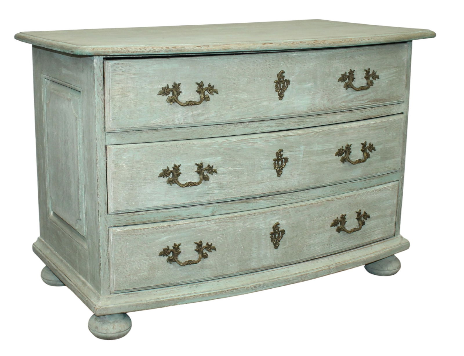 French 18th c 3 drawer commode in oak with painted finish (1 of 9)