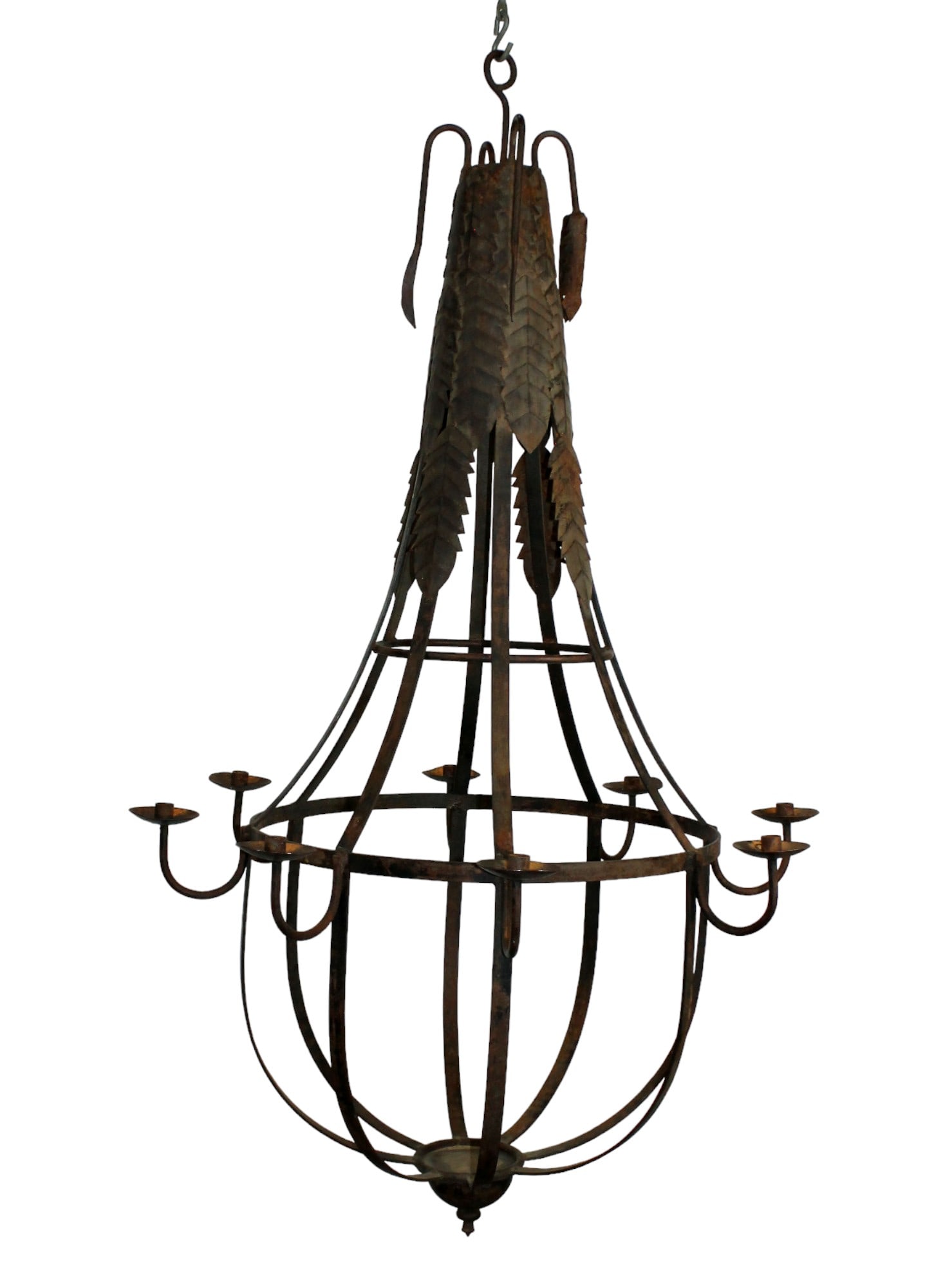 Iron basket form candle chandelier (1 of 8)