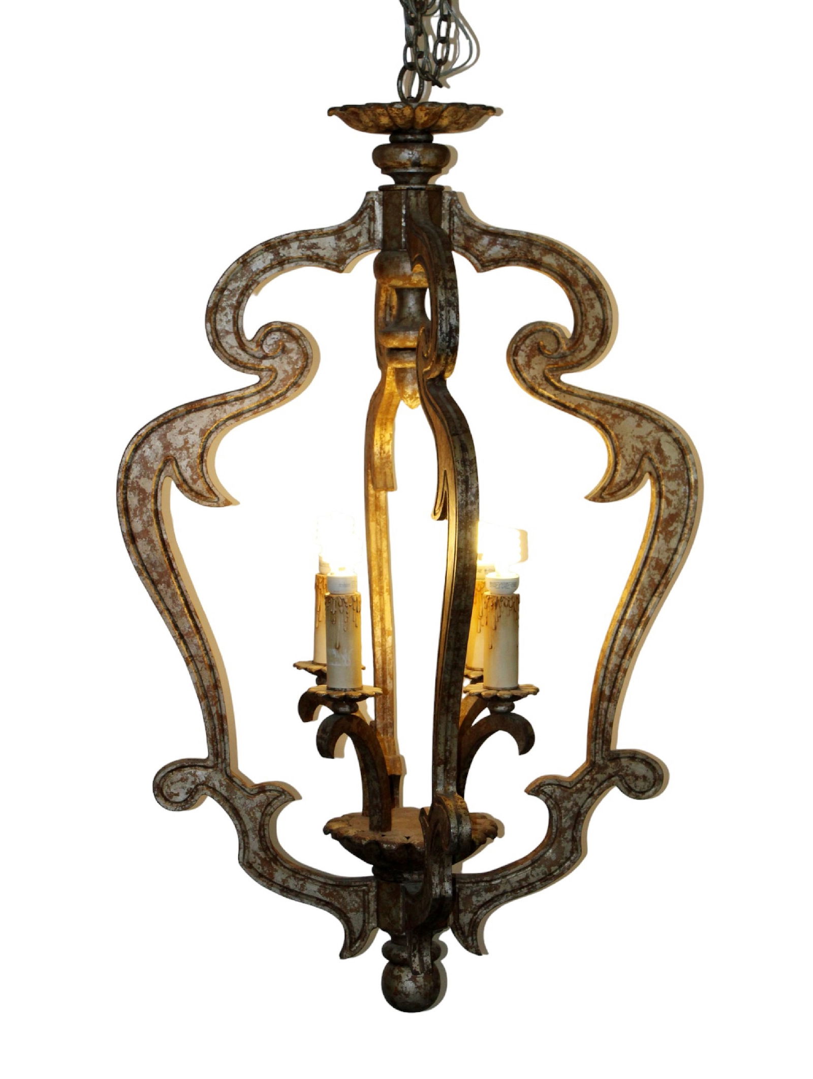 Currey & Co Tuscan style painted wooden open lantern (1 of 14)