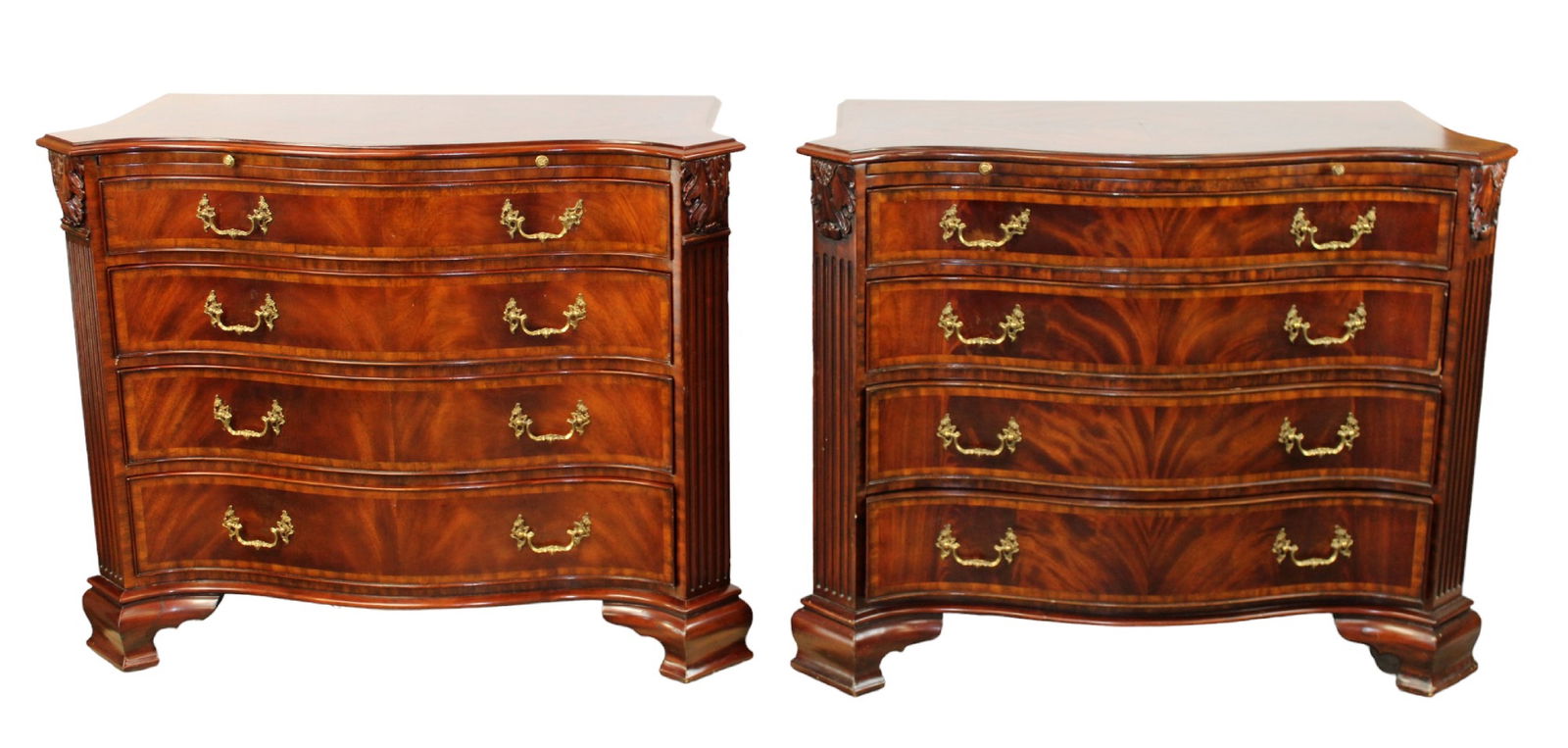 Pair of Maitland Smith George II style 4 drawer chests (1 of 12)