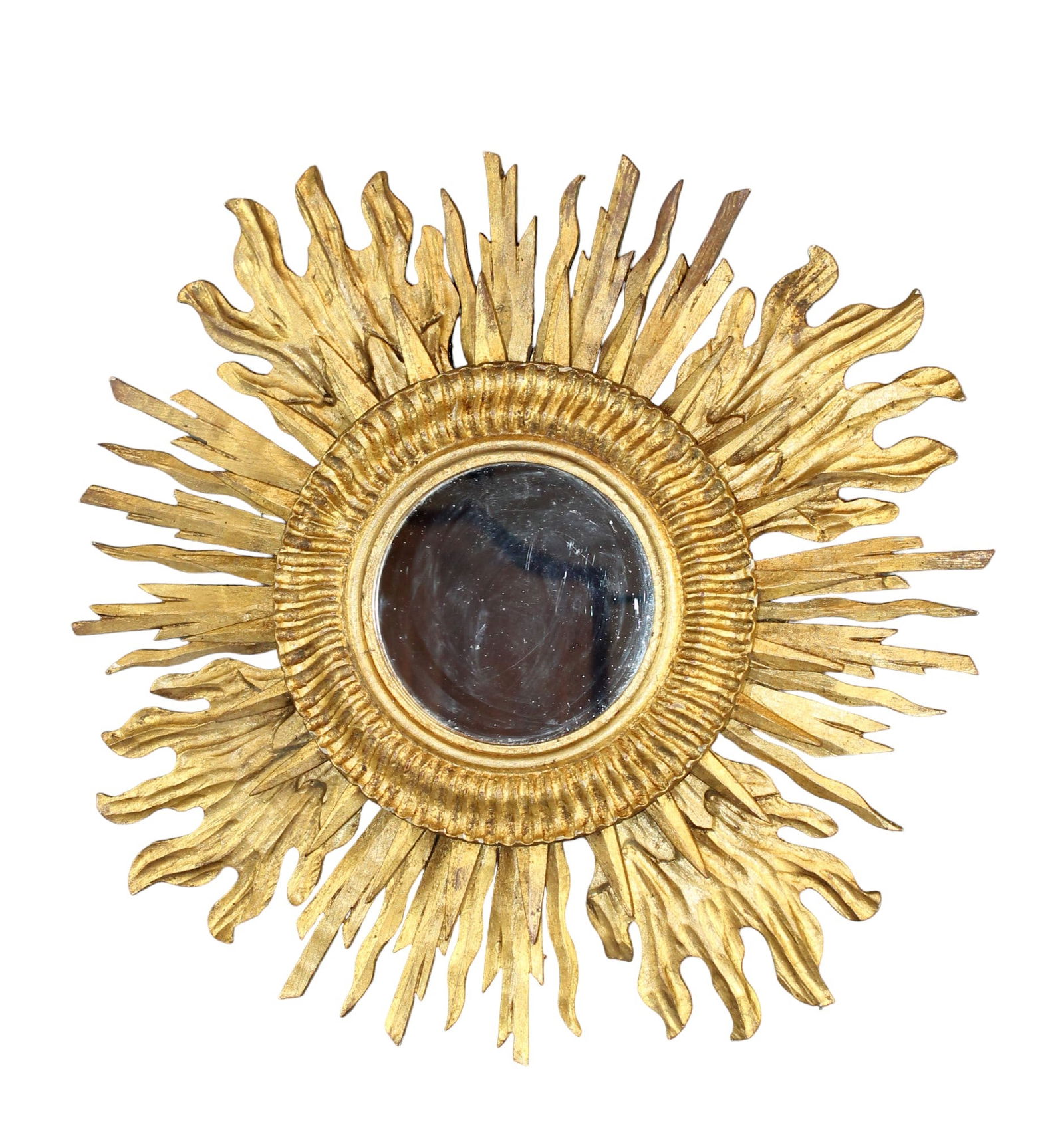 French double sunburst giltwood mirror (1 of 6)