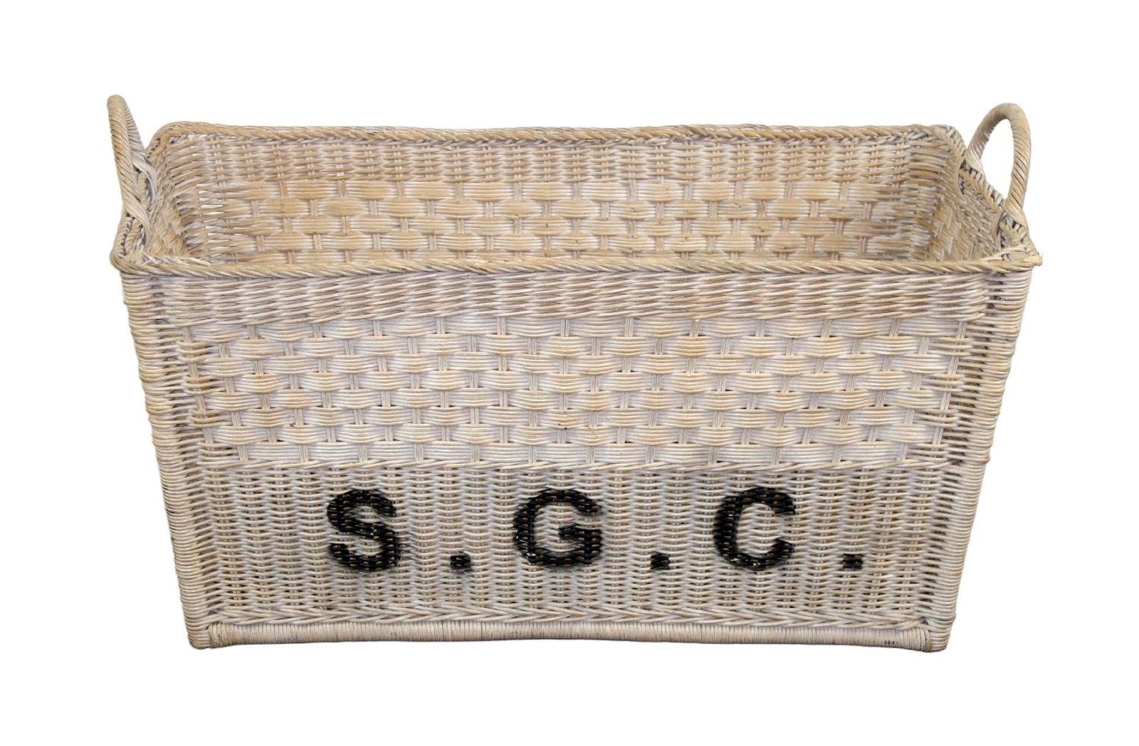 Large wicker harvest basket with handles (1 of 6)