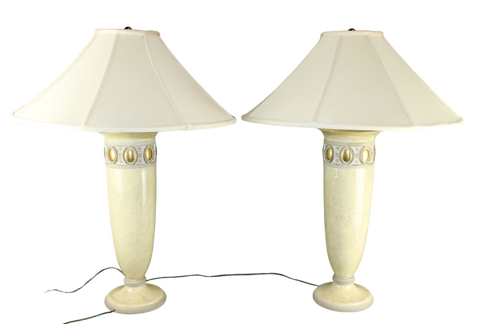 Pair of crackle finish ceramic tall buffet style lamps (1 of 5)