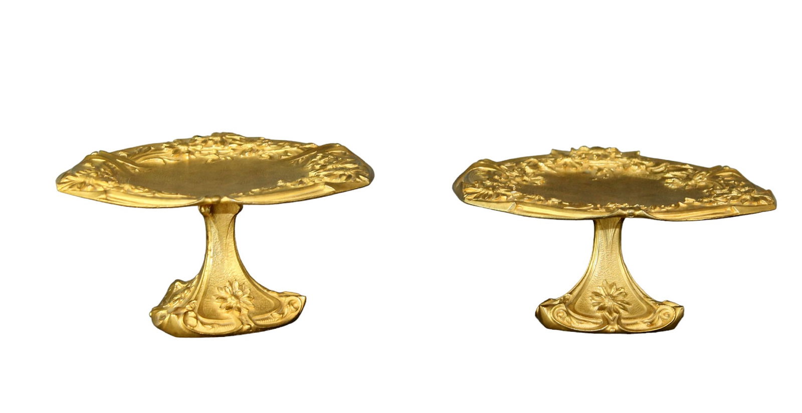 Pair of French Rene Gardille Art Nouveau tazzas in gilt bronze (1 of 10)