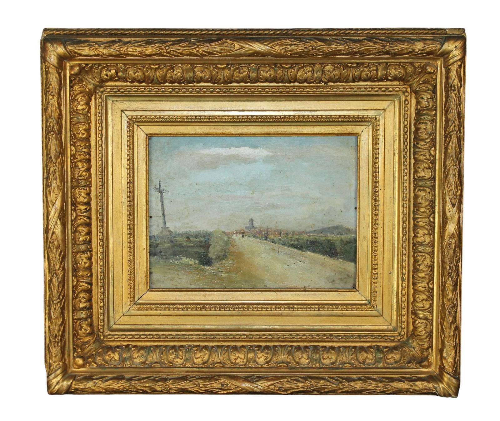 French oil on board landscape painting (1 of 10)