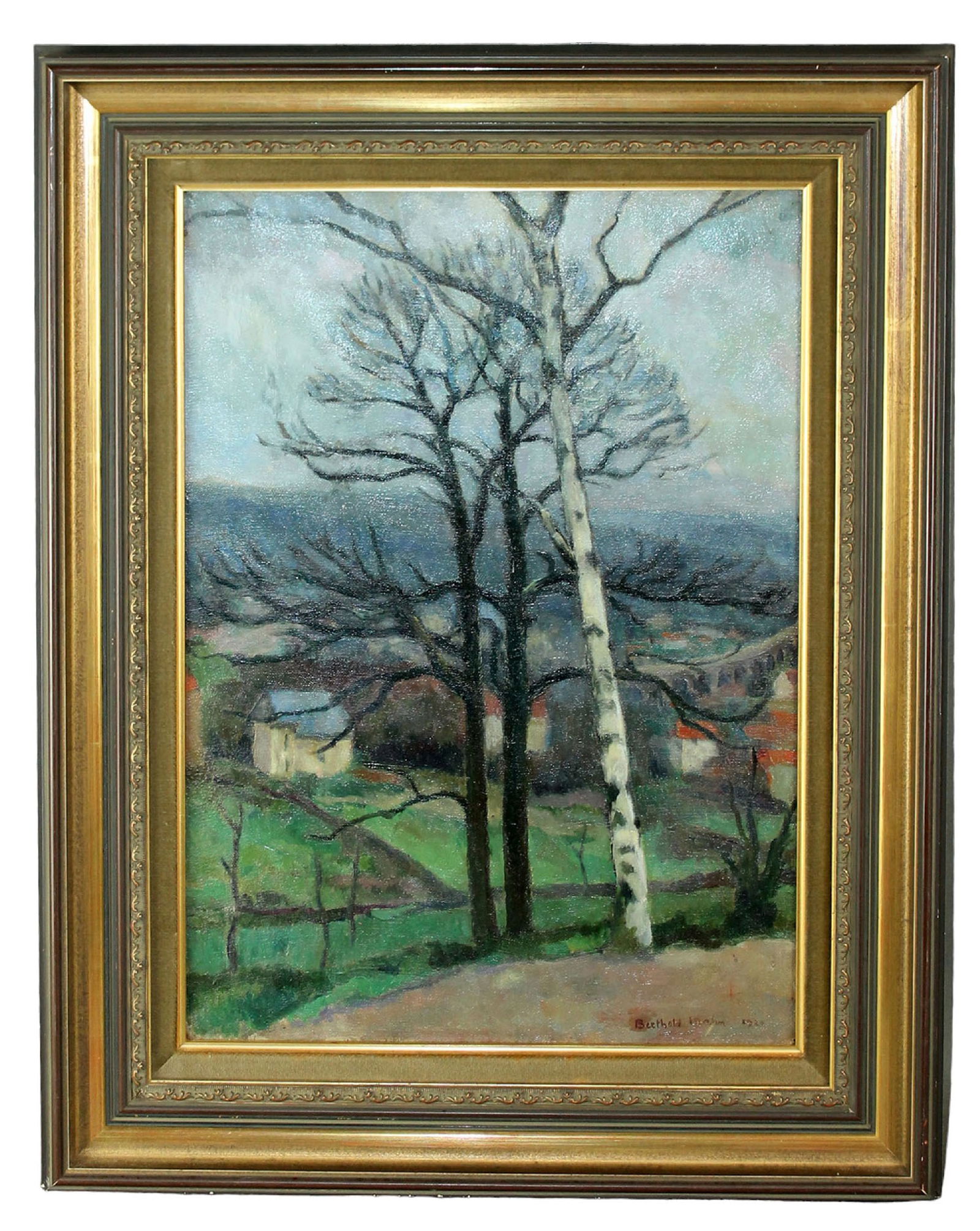 Charles Bertold-Mahn (French, 1881 - 1975) oil on canvas painting landscape (1 of 10)