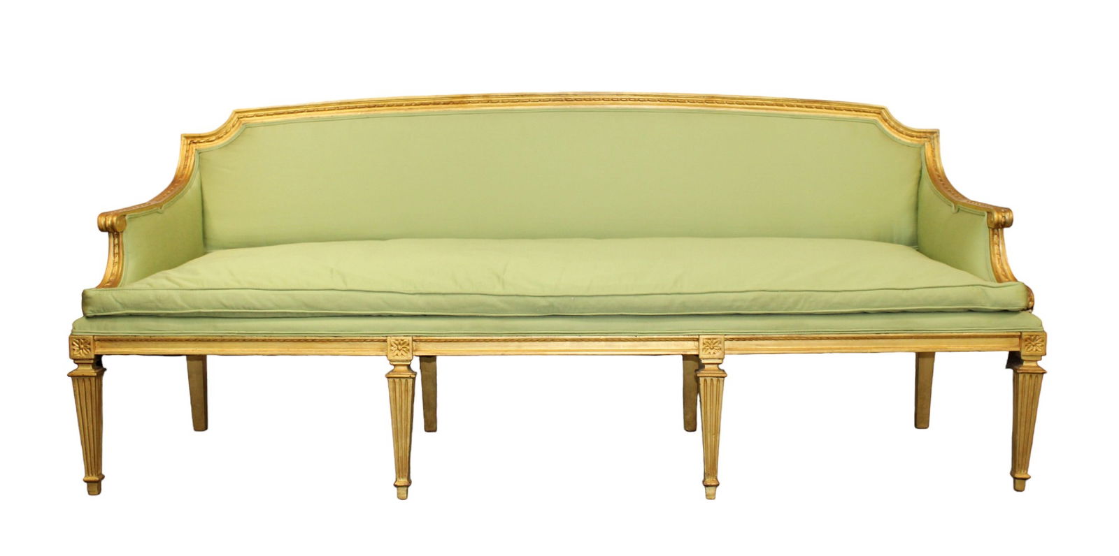 French Louis XVI style gilt sofa (1 of 7)