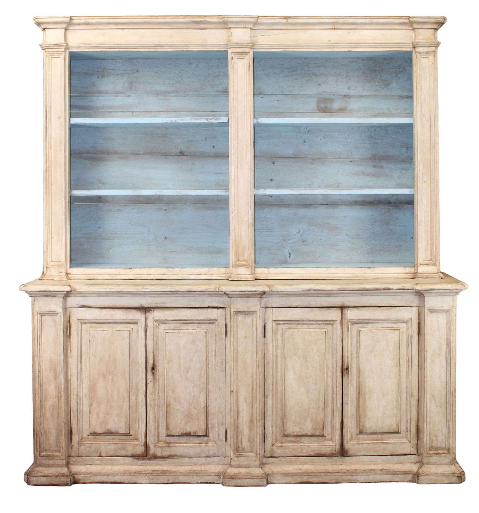Italian Tuscan painted pine open bookcase (1 of 15)