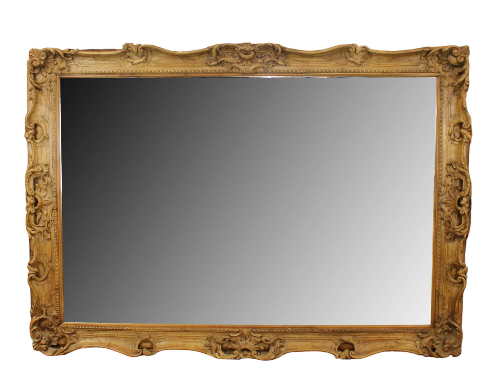 Grand scale English carved pine framed mirror (1 of 10)