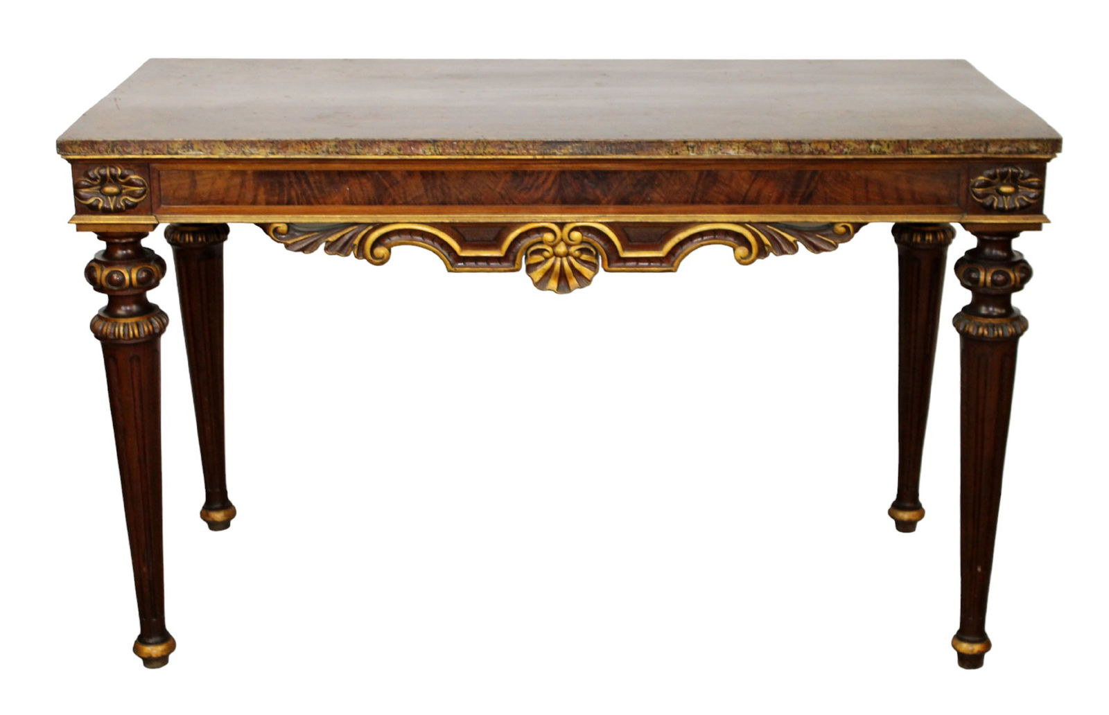 Italian neoclassical console table in walnut (1 of 9)