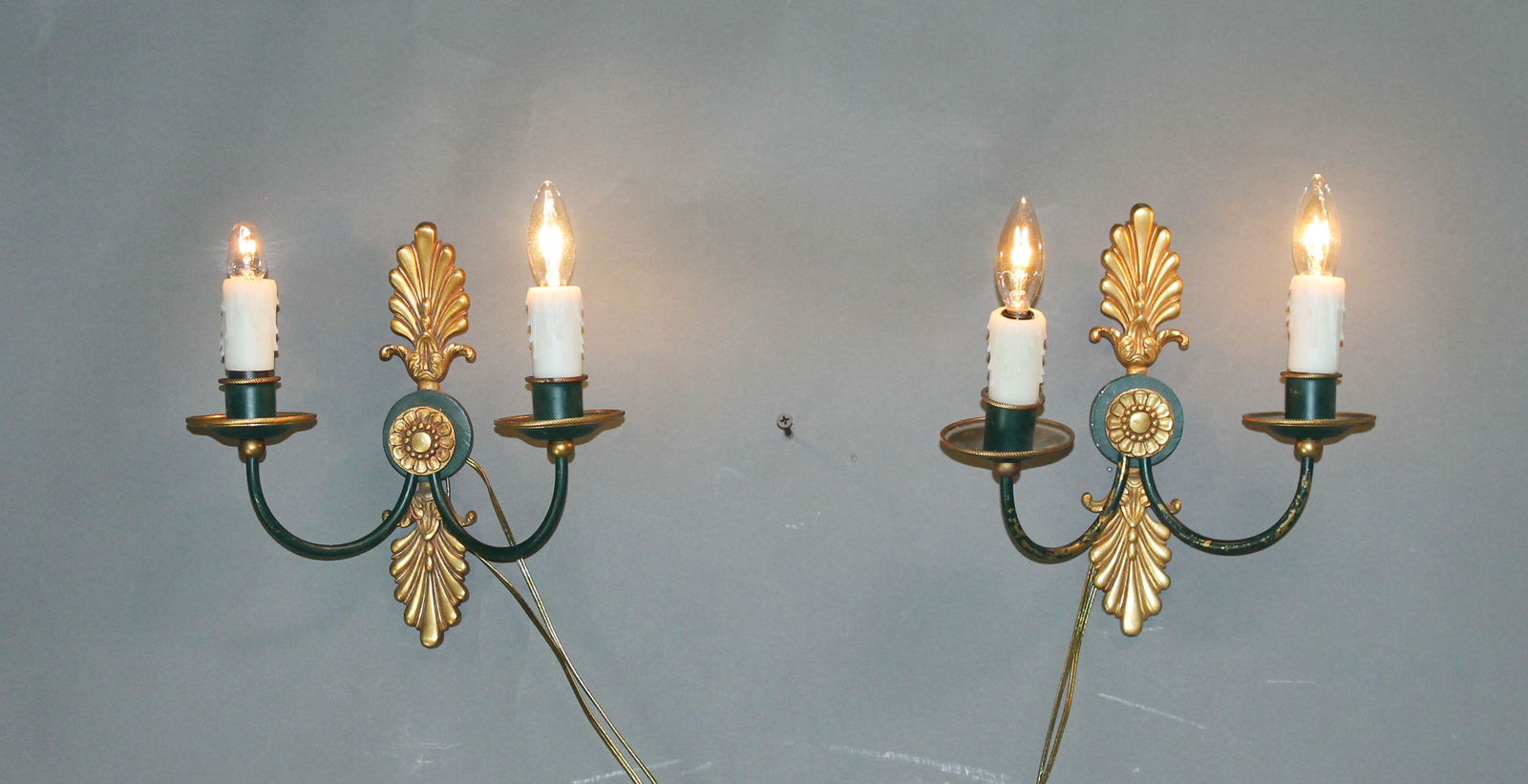 Pair of French Empire style painted bronze sconces (1 of 6)